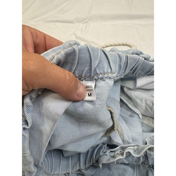 LOFT Women’s Chambray Drawstring Shorts Medium Light Wash Denim Casual Summer - Picture 5 of 5